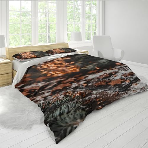 RIVINE New Year Christmas Duvet Cover Set 3 Pieces Gift