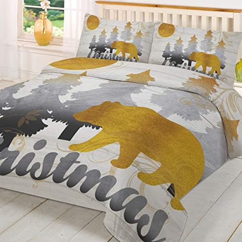 LooPoP Christmas Comforter Sets California King Bear Tree Bedding