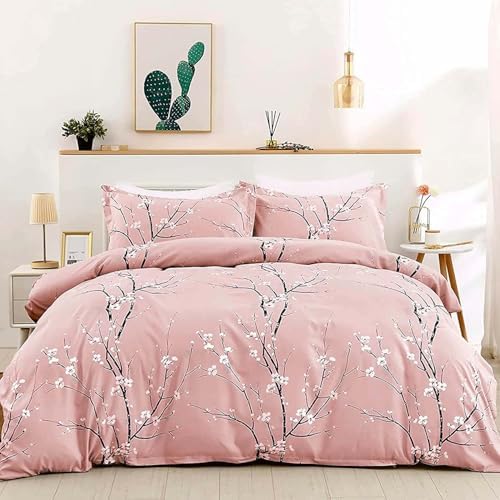 WONGS BEDDING Pink Floral Duvet Cover Set Twin