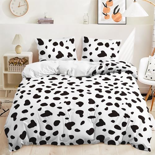 Vicimi Cow Print Duvet Cover Set Twin 3pcs 1