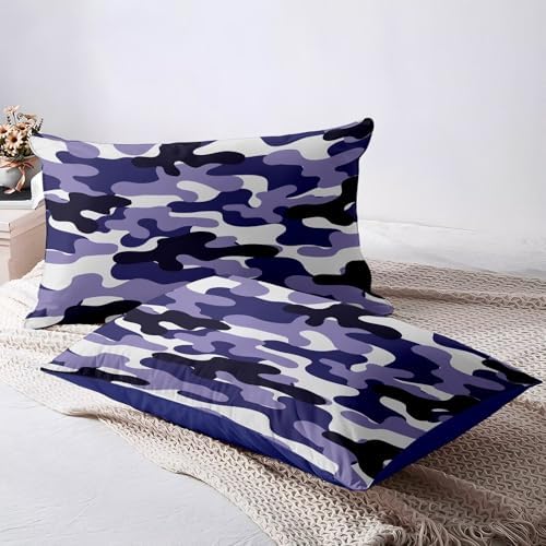 EXXBYELI Full Camo Duvet Cover Set 3 Piece
