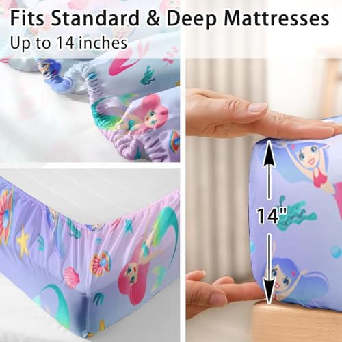 Pamnest Full Size Mermaid Bed Sheet Set