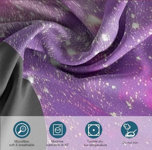 MUKULING Purple Outer Space Star Duvet Cover Set 3 Pieces
