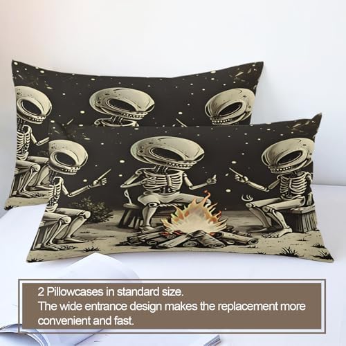 LTAETHC Alien Starry Sky 3D Printed Duvet Cover Set Twin Size