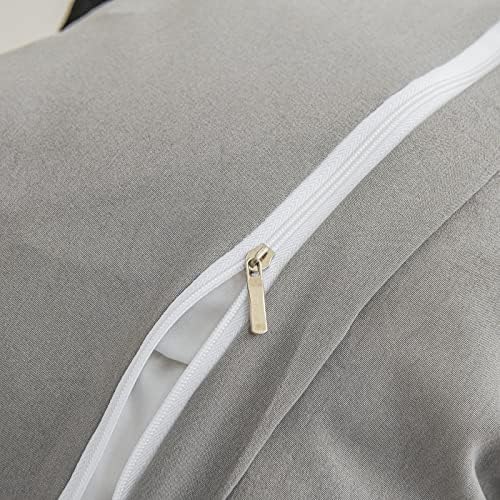 Bedorm Grey Duvet Cover Set with Black Ruffle