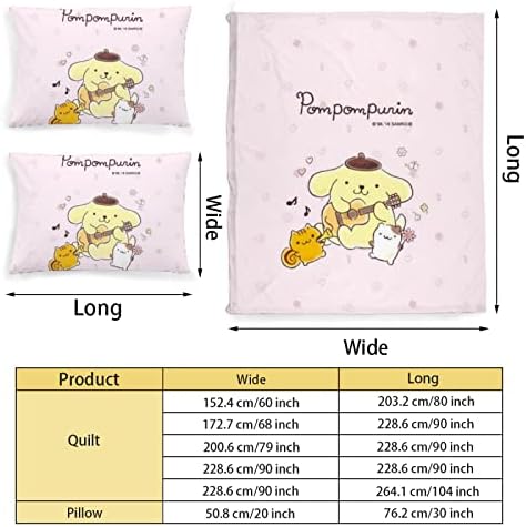 DIEZ Cartoon Pompompurin 3D Bedding Set 3 Piece