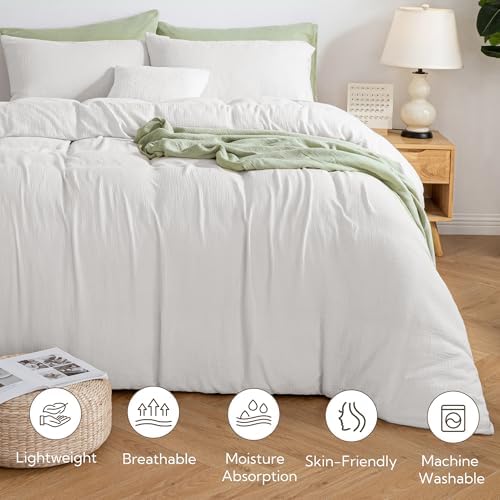 MILDLY Muslin Duvet Cover Set Queen 3pcs