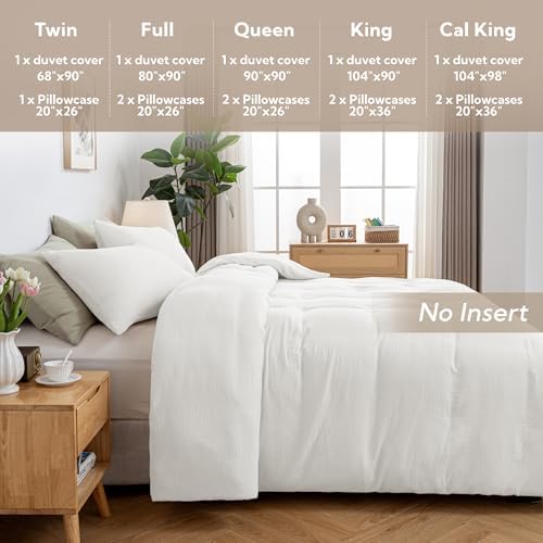 MILDLY Muslin Duvet Cover Set Queen 3pcs