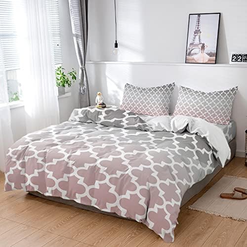 LooPoP 4PCS California King Duvet Cover Set with Retro Moroccan Design