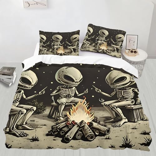 LTAETHC Alien Starry Sky 3D Printed Duvet Cover Set Twin Size