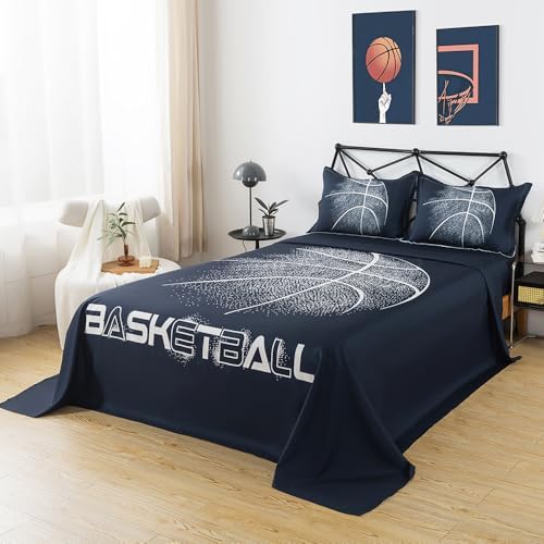 ADASMILE A S Basketball Sheets Queen Size 4 Piece Set