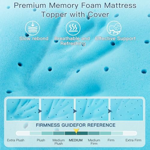 Airensky 2 Inch Cooling Gel Memory Foam Mattress Topper