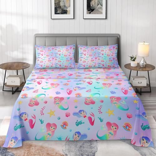 Pamnest Full Size Mermaid Bed Sheet Set