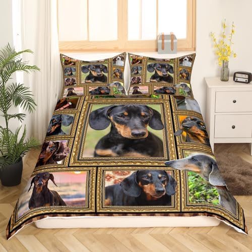 Feelyou Dachshund Duvet Cover Set 3Pcs