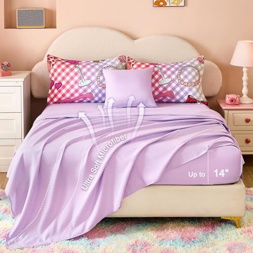 Anibedding Girls Comforter Set 6-Piece Bed in a Bag