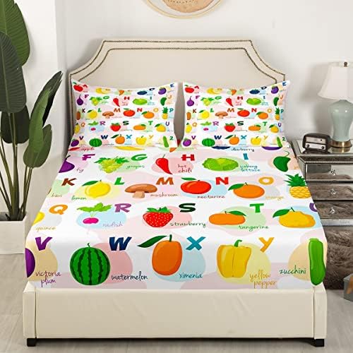 Feelyou Toddlers ABC Fitted Sheet Set Twin Size