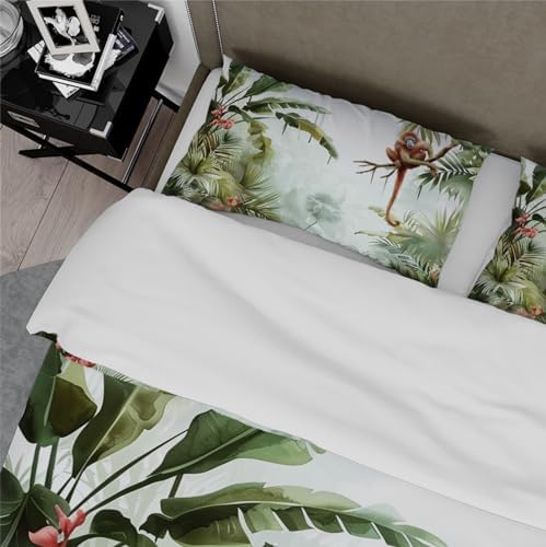 HOBBOY Tropical Rainforest Cartoon Monkey Duvet Set