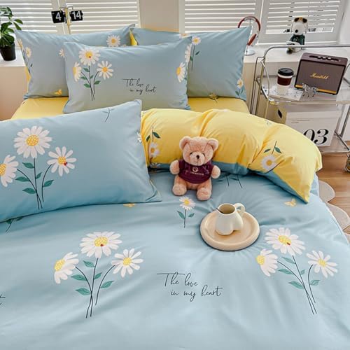 Dansunreve Boho Style Duvet Cover Set Twin Full 3 Piece Green Vine Print