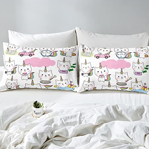 Feelyou 3Pcs Unicorn Cat Bed Sheet Set