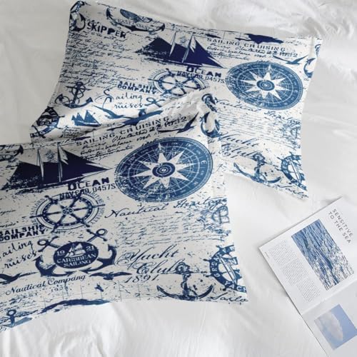 Pamnest Queen Comforter Set with Nautical Anchor Design