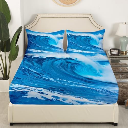 Feelyou Ocean Wave Fitted Sheet Set for Kids