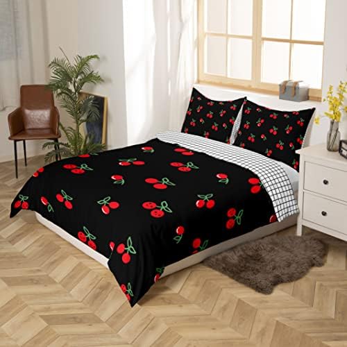Erosebridal Kawaii Cherry Duvet Cover Set Twin