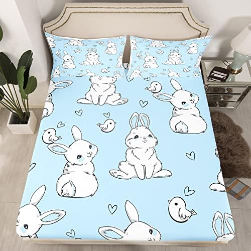 Feelyou Kids Rabbit Bed Sheet Set Twin Size 2Pcs