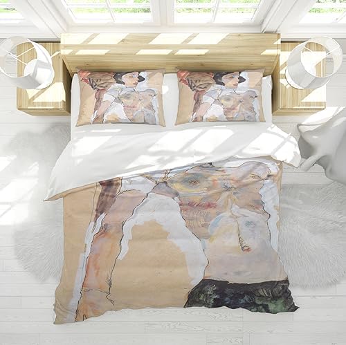 HOBBOY Khaki Duvet Cover Set 3 Piece with Zipper Ties 1