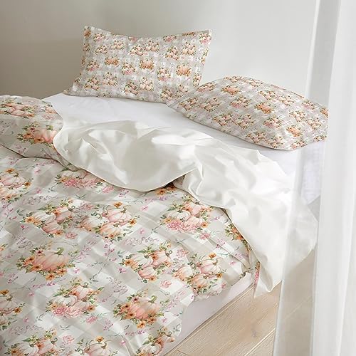 LooPoP Pink Pumpkin Duvet Cover Set 3PCS California King