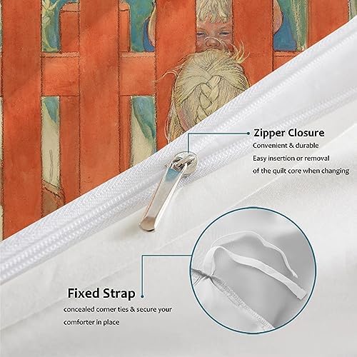 RIVINE Kids Duvet Cover Set 3 Pieces with 4 Ties Twin XL