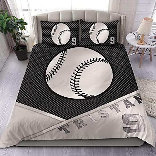 Personalized Baseball Duvet Cover Set for Boys