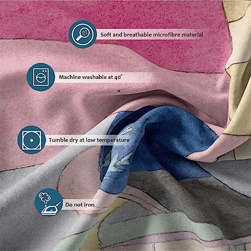 HOBBOY Cute Geometric Duvet Cover Set with Zipper Closure Twin XL
