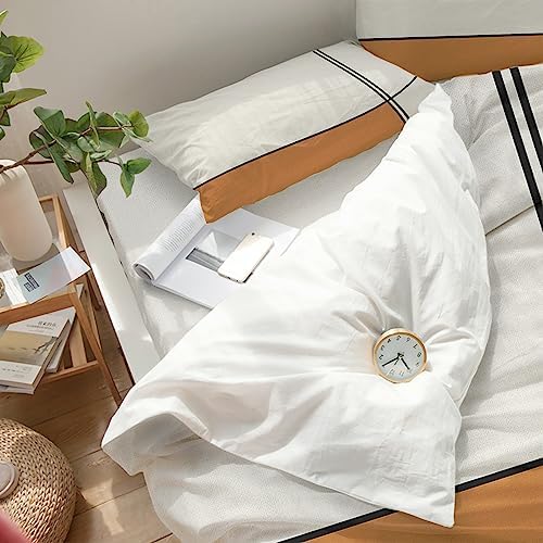 LooPoP 4PCS California King Duvet Cover Set with Modern Orange Stripes