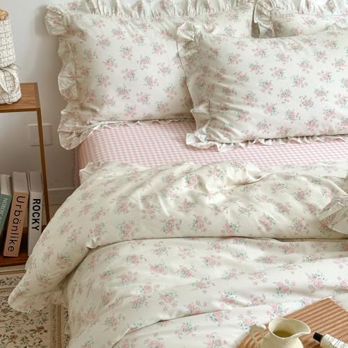MKXI Floral Duvet Cover Set Queen Size 100 Cotton