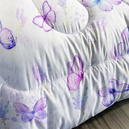Butterfly Comforter Set Twin Size Lavender