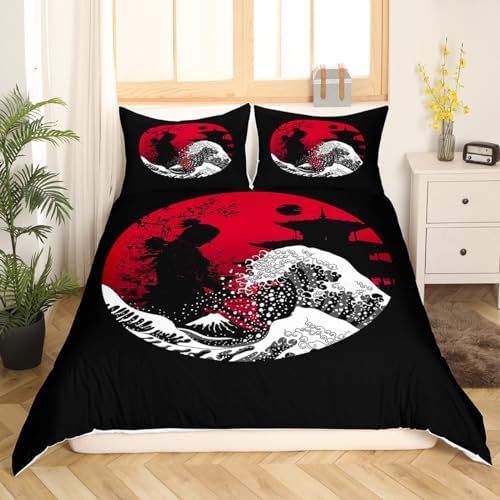 Feelyou Japanese Wave Duvet Cover Set Queen Size