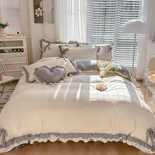 Girls Romantic Bow Duvet Cover Set 4-Piece