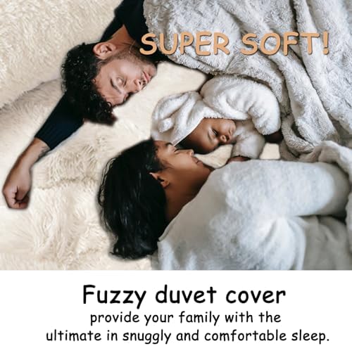 MorroMorn Luxury Shag Fluffy Duvet Cover Set - 5 Pcs Red