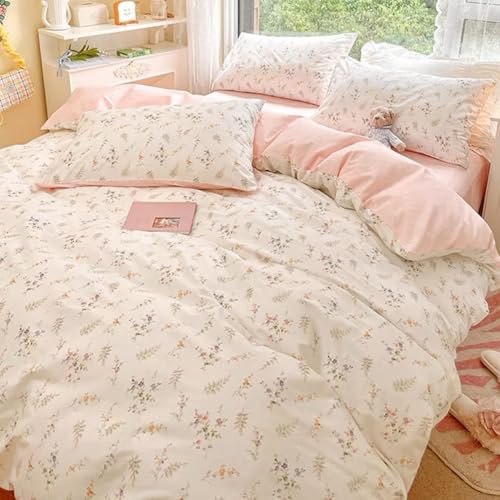Nayoroom Floral Duvet Cover King Size Set 3 Pieces