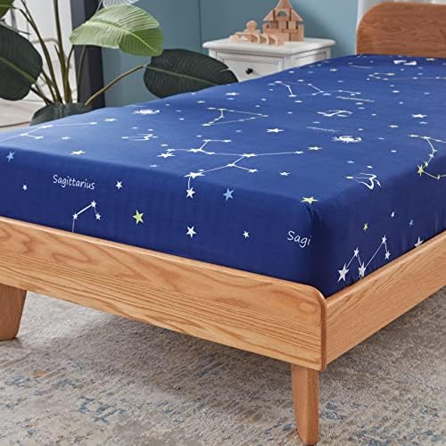 Homiest 4pcs Constellation Microfiber Sheet Set Navy Blue 1