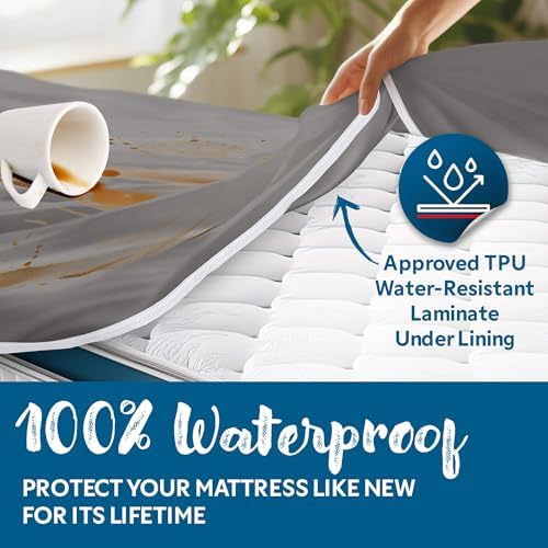 Guardmax Jersey Knitted Queen Mattress Encasement - Waterproof Bed Bug Proof Comfortable