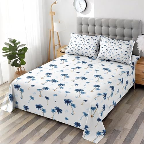 Pamnest Full Size Microfiber Bed Sheet Set with Tropical Design