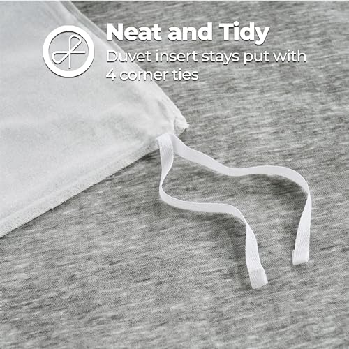 Superior Melange Flannel Duvet Set - Twin Charcoal Ultra-Soft 100 Cotton