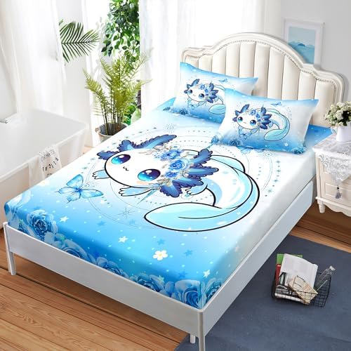 AILONEN Axolotl Fitted Sheet Set Twin Size 3 Pieces