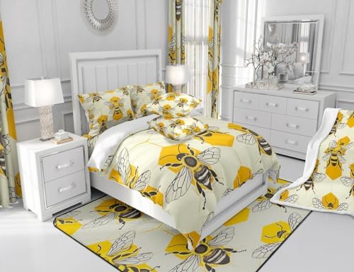 Feelyou Animal Bee Duvet Cover Set Twin Size 3D Print