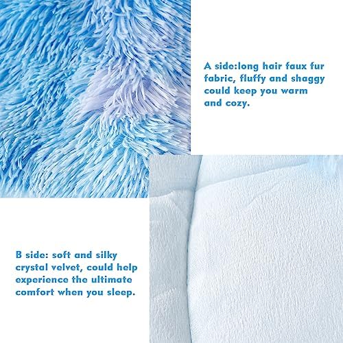 PERFEMET Fluffy Faux Fur Comforter Set for Girls 1