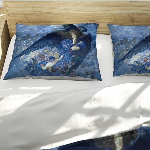 Blue Dreamy Duvet Cover Set 3 Piece Fairy Child Print Twin XL