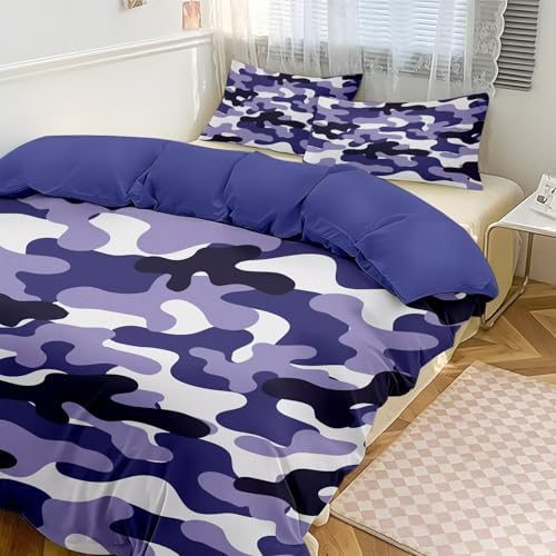 EXXBYELI Full Camo Duvet Cover Set 3 Piece