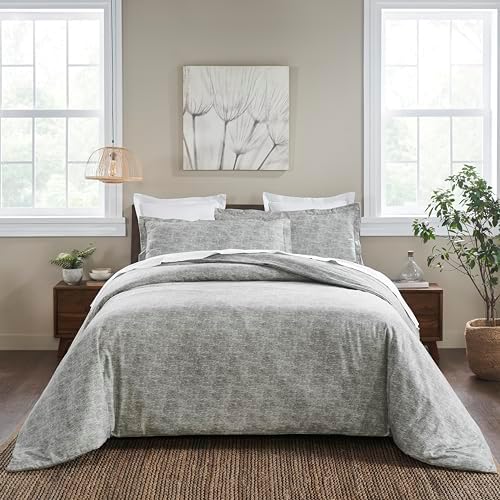 Superior Melange Flannel Duvet Set - Twin Charcoal Ultra-Soft 100 Cotton