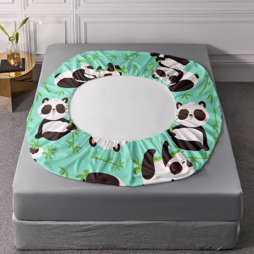 Panda Sheet Set 4Pcs Animal Themed Bamboo Pattern Kids Bedding